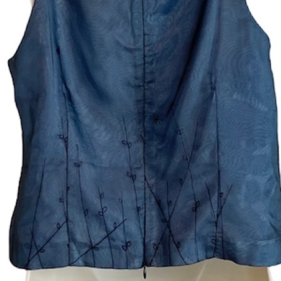 Randi May Collection Embroidered Flowers Sheer Overlay Top - Picture 3 of 4